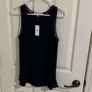 Loft Elegant Navy Blue Sleeveless Top